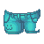 :3 Shorts Turquoise M