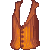 Pinstripe Vest Orange M