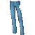 Punk Fitted Jeans Blue M
